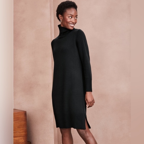 EILEEN FISHER Merino Wool Contrast Stitch Sweater Dress size Small - Picture 1 of 11